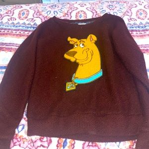 Sweater-Color-Burgundy has Scooby Doo on the front plain on the back